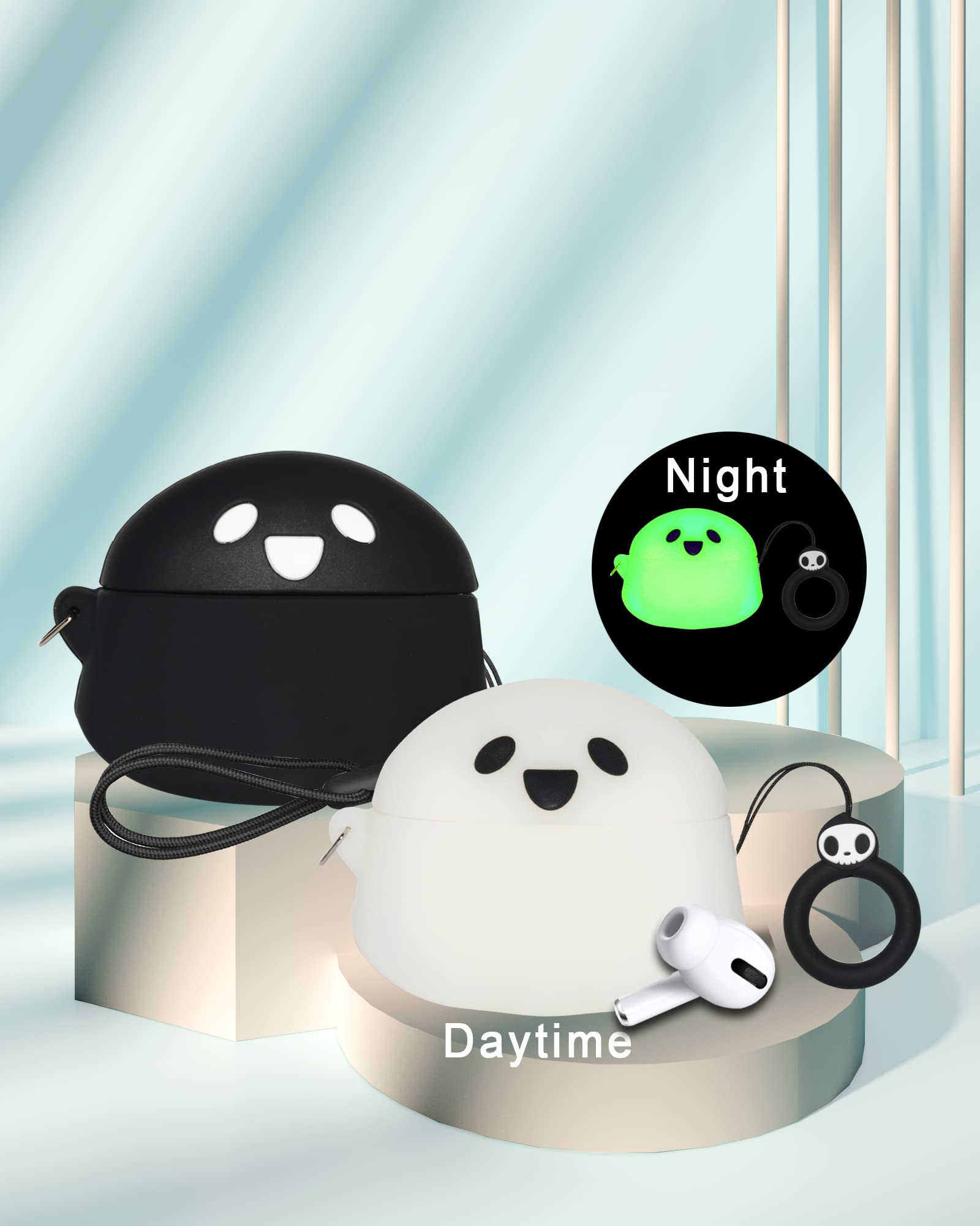Amazon.com: 2 Packs Cute Luminous Ghost Face for AirPods Pro 2nd